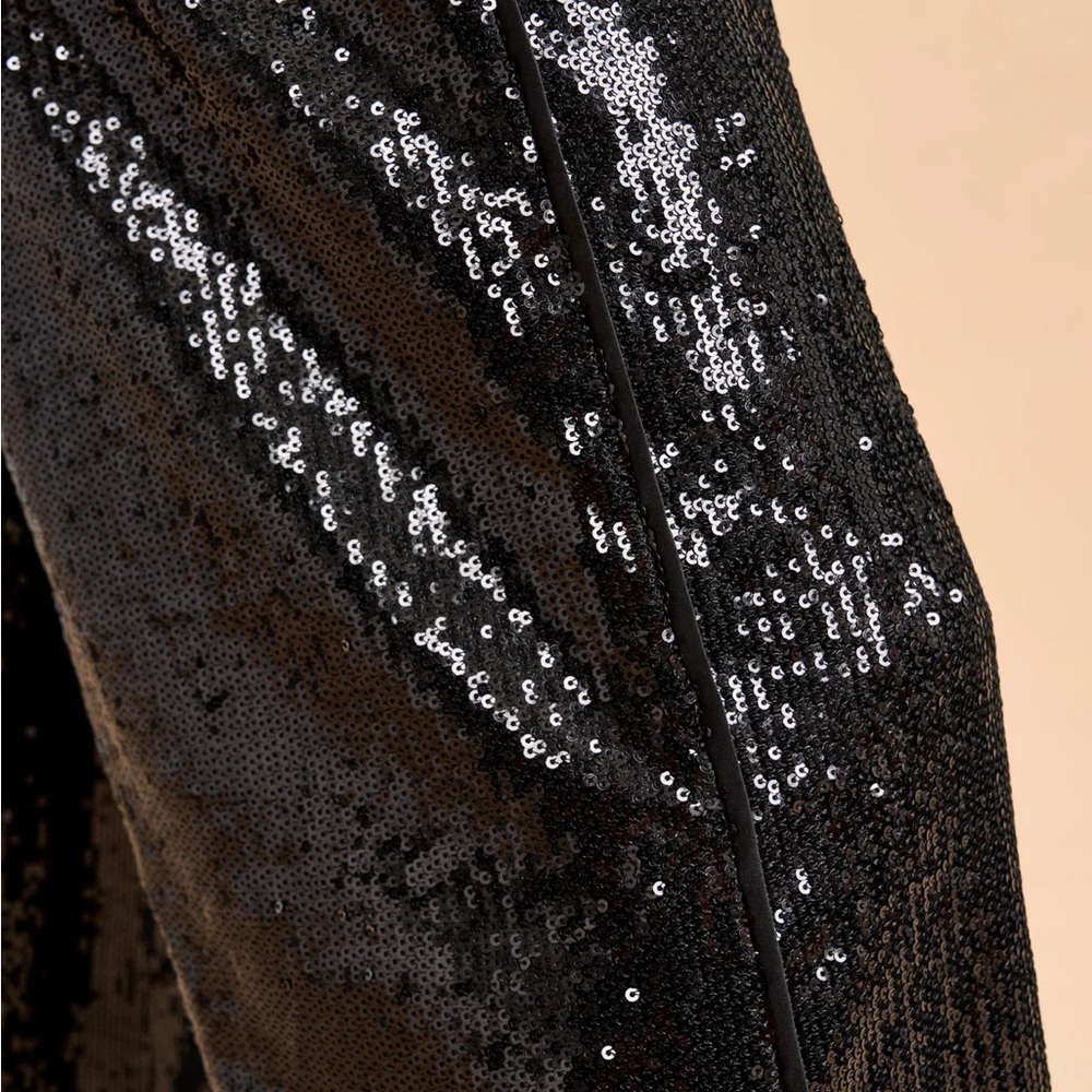 NEW NWT La Ligne Oona Sequined Pant In Black - Picture 2 of 12